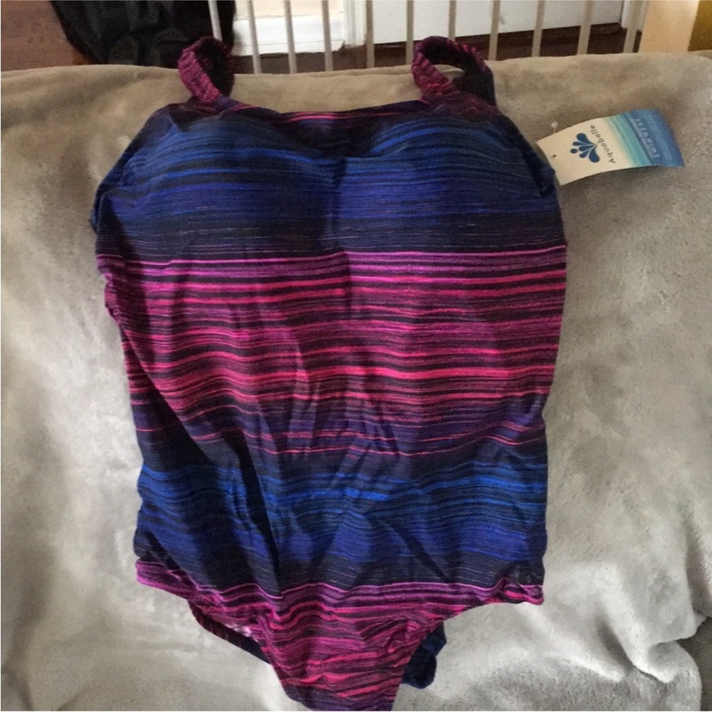 Swimsuits for All-Pink & Blue Striped One Piece​
